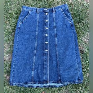 Old Navy Blue Denim Midi Skirt